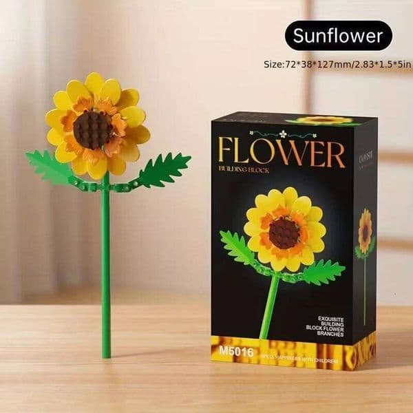 Building block flower set, DIY floral kit, suitable for desktop decoration and room accessories a perfect gift idea W260511