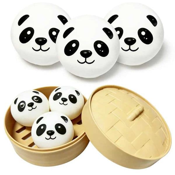 Mini Panda Dumpling Squishy Toys 3 Pack Sensory Fidget Toys Stress Balls for Adults Squishy Stress Ball Party Favors for Kids X260511