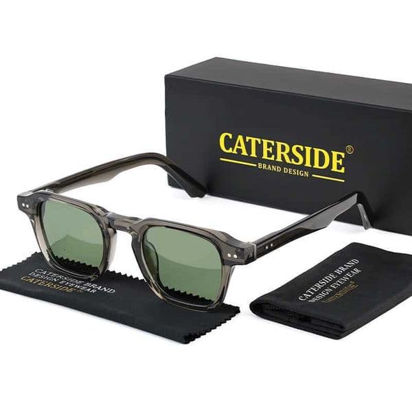 CATERSIDE Retro Polarized Sunglasses Men Square Large Acetate Frame Women Sun Glasses Punk Outdoor Driving Travel Eyewear UV400T260511