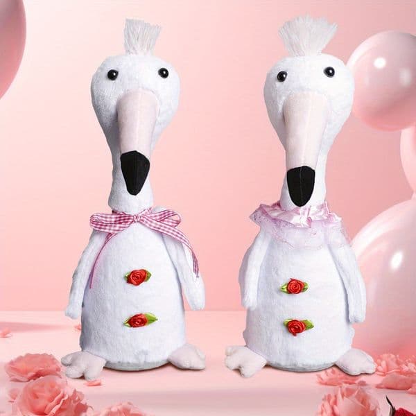 Wedding Valentine's Day Decoration Supplies White Flamingo Doll Ornament Indoor Decor Furniture Ornament