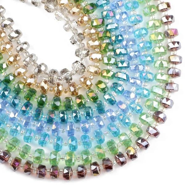 8x6mm 50pcs Wheel Shape Austrian Crystal Flat Round Spacer Glass Loose Beads For Jewelry Making Bracelets Accessories DIY 260509