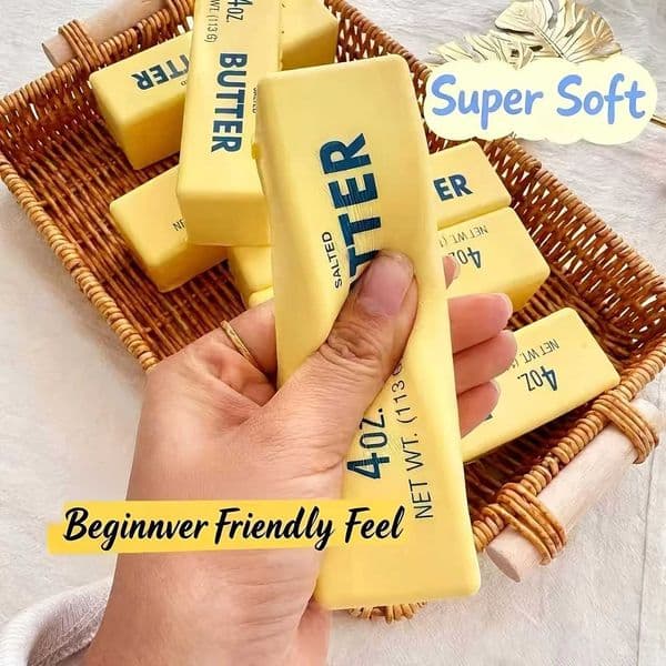 1Pc Butter Squishy Toy Slow Rise Elastic Stress Ball Soft Squeeze Toy for Desk Decor Piata Filler Goodie Bag Stuffer Z260512