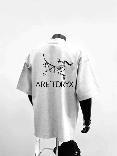 2025 New Hot Fashion Mens Minimalist Cotton T-Shirt Skeleton Contrast Print Streetwear Top Gray Crew Neck Summer Graphic Tee Q260509