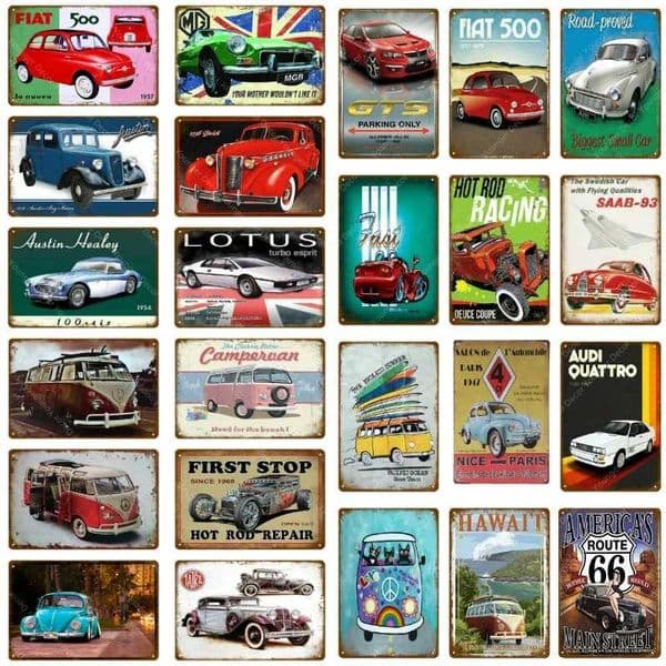 ic Campervan Travelling Car Metal Signs Aloha Hawaii Wagon Car Vintage Poster Pub Bar Garage Room Home Decor YJ087 T260512