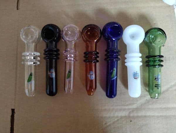 Glass Pipes Smoking Hand-blown Beautifully Handcrafted Smoking Pipe Colorful three wheel printed glass pipe