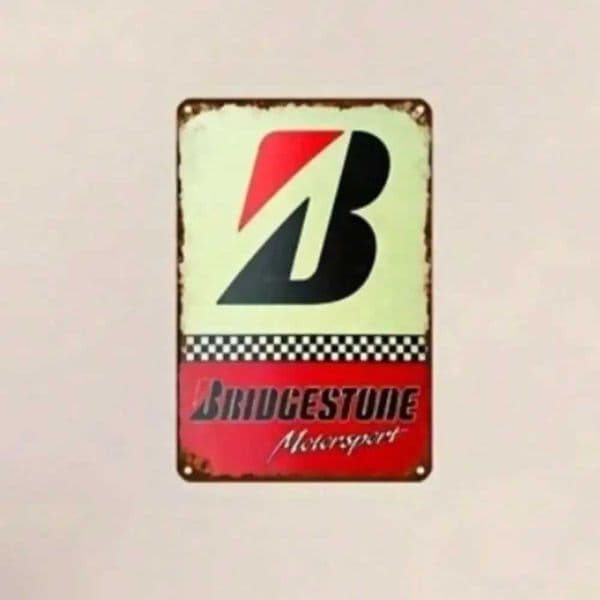 Metal Wall Art Sign for Garage Man Cave Bridgestone Tire Decor Waterproof UV Printed Rustic T260512