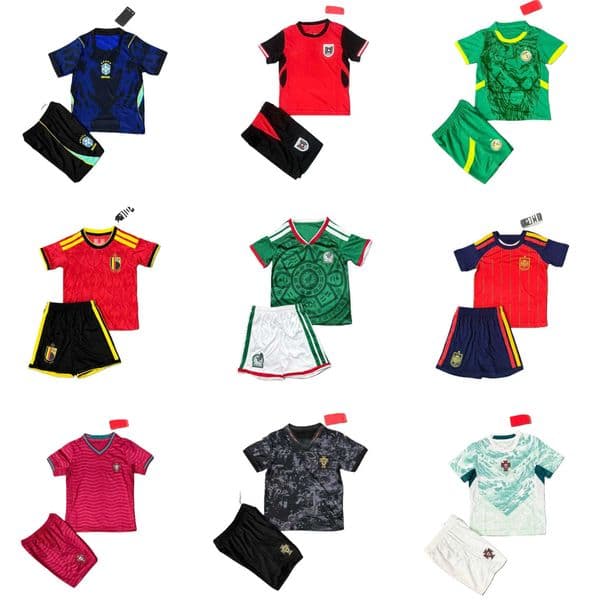 Childrens football uniforms same style as seen at the World Cup Argentina Brazil Germany Mexico childrens clothing national team setsL260511