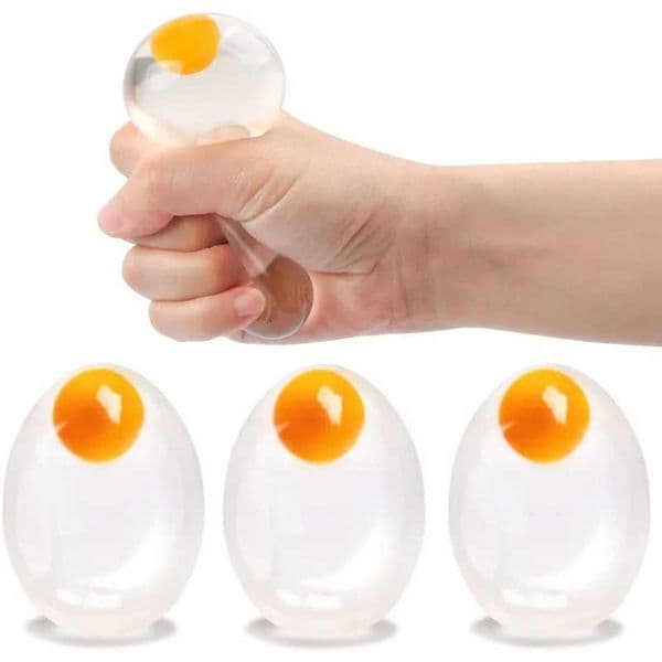 Funky Egg Squishy Ball - Clear Stress Relief Toy for Kids Adults Anxiety Reducer Squeeze Splat Sensory Fidget Toys H260512