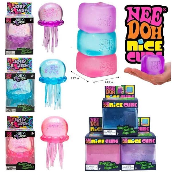 2026 Trending Nee Doh Jellyfish Cube Squish Toy Soft Jelly Squeeze Stress Relief Fidget Toy Sensory NeeDoh for Kids AdultsT260512
