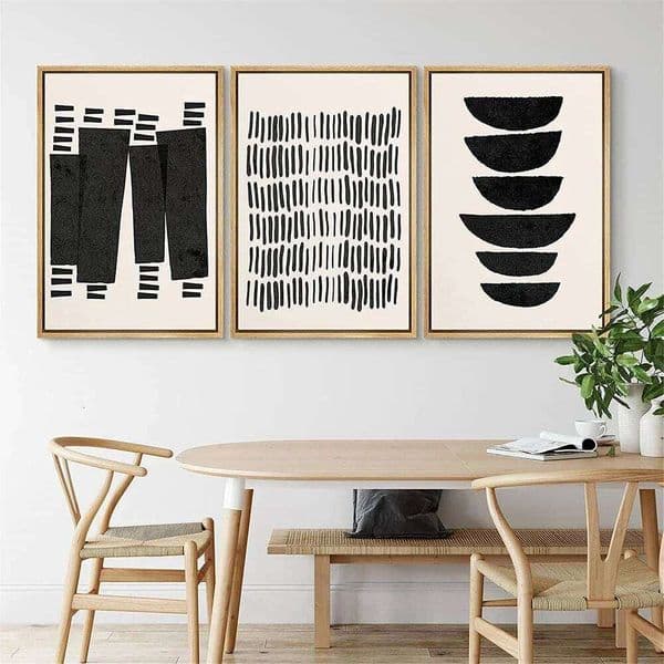 Modern Abstract Wall Art Mid Century Geometric Black Arches HD Canvas Print Poster Home Living Room Bedroom Decoration 26W05012
