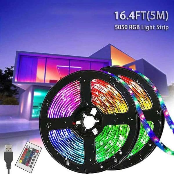 5M Led with USB Plug 24 Keys 5050 Multicolor RGB TV Background Bar Game Room Family Party Decoration Night Light S260512