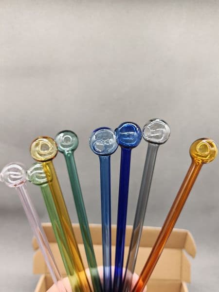 Free shipping Colorful Borosilicate Glass Smoking Pipe Heat-Resistant Handmade Tobacco Pipe Popular Minimalist Trendy
