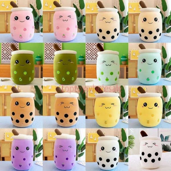 Cartoon Pillow: Cute Boba - 24/30cm Soft Milk Plush Pillow for Children, Decorative Bubble Tea Plushie