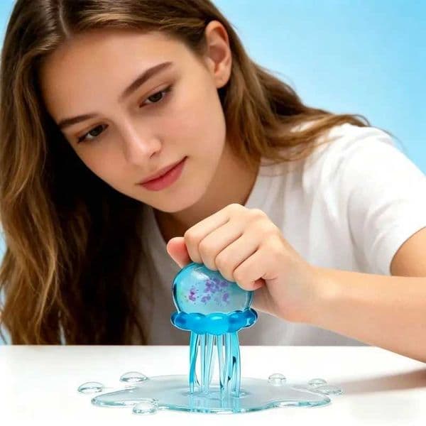 Confirmed Needoh Fuzz Ball Jellyfish Squishy Blind Box Series Various Colors Cute Jellyfish Modeling Stress Relief Relax Fun Toy H260512