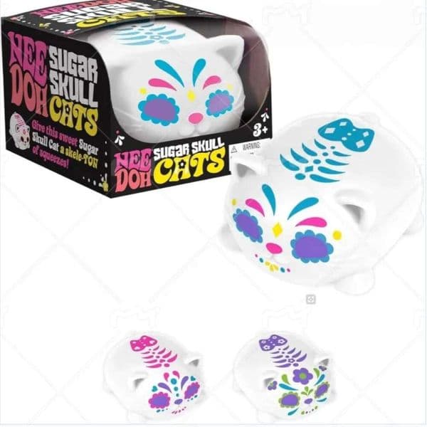 Needoh Sugar Skull Squishy Pet Pinching Simulation Cats Slow Rebound Sensory Toys Office Stress Relief Biethday Gifts