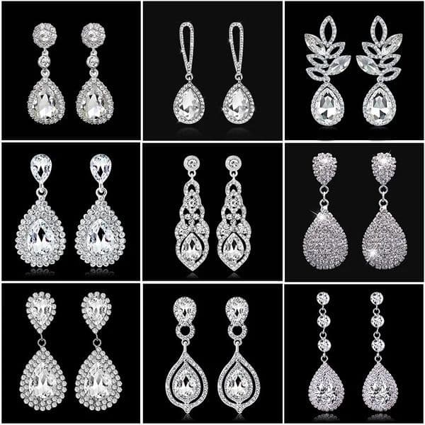 TREAZY Fashion Crystal Wedding Drop Earrings for Women Silver Color Bridal Dangle Earrings Brides Gifts Birthday Party Jewelry 260511