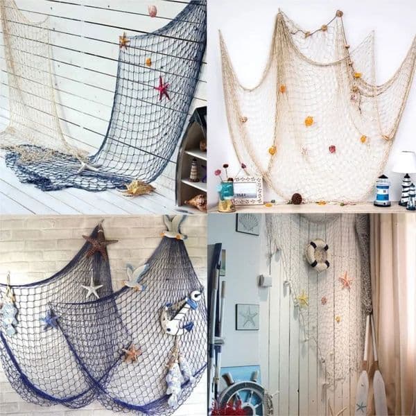 100150x200cm Fashion Mediterranean Decorative Nautical Wall Hanging Fishing Net for Beach Party Home Decor 260512