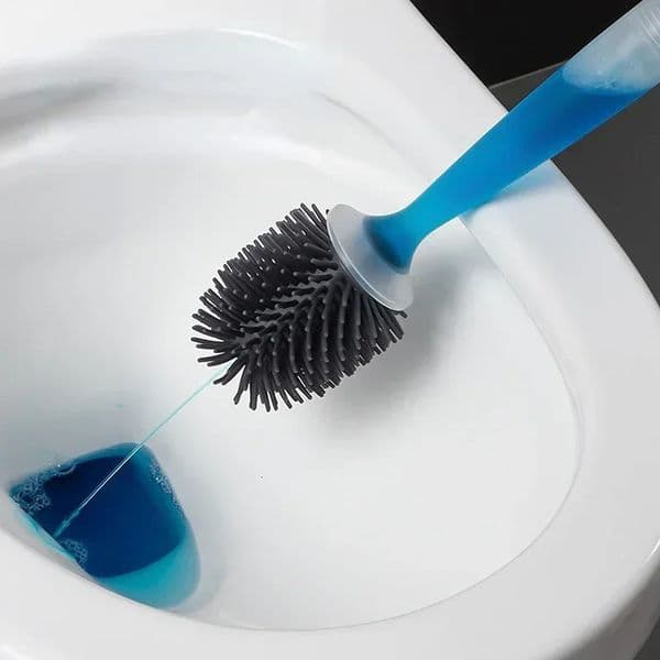 Wall Mounted Detergent Refillable Toilet Brush Set with Silicone TPR Brush Holder for Corner Cleaning Bathroom Tools 260511