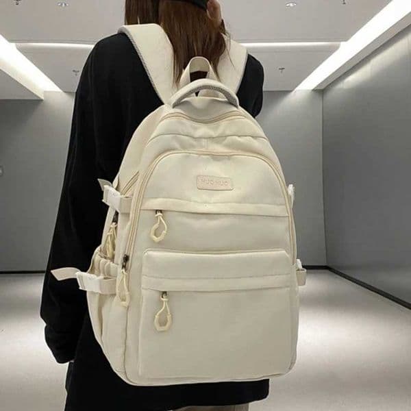 Large Capacity Solid Color Backpack for High School Students Simple Black Travel Backpack for Middle School Students 2026 New S260511
