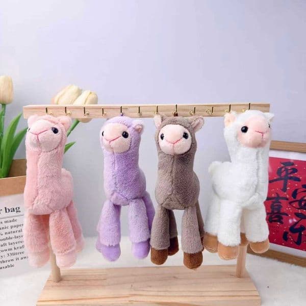 Cute and Adorable Long-Legged Alpaca Plush Doll Keychain Bag Accessory Creative Gift for Girls L260512PR4J