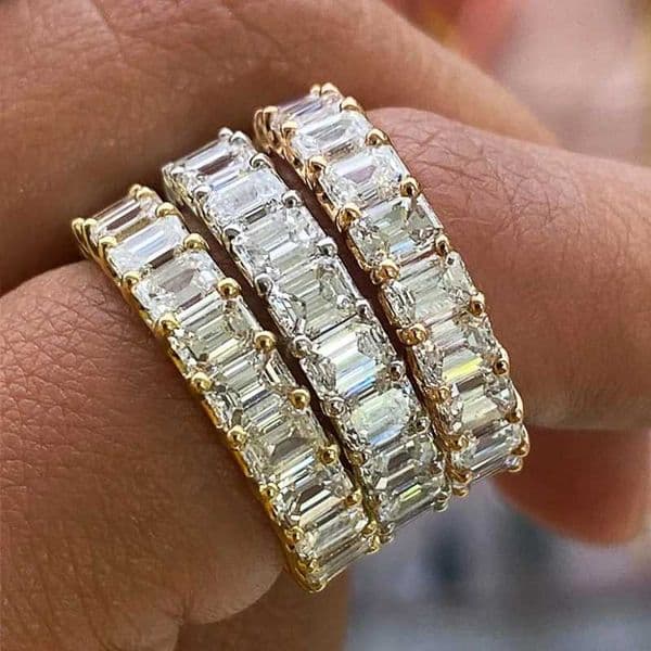 Huitan Luxury Micro Paved Square Cubic Zirconia Promise Love Rings for Women Engagement Wedding Jewelry Hot Sale Drop Ship Ring Z260512