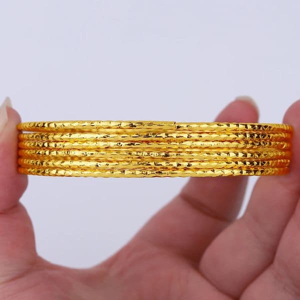 Goldlen Middle East 6 pieces/batch of iron alloy bracelets Dubai womens fashion jewelry Ethiopia bride wedding gift 260512