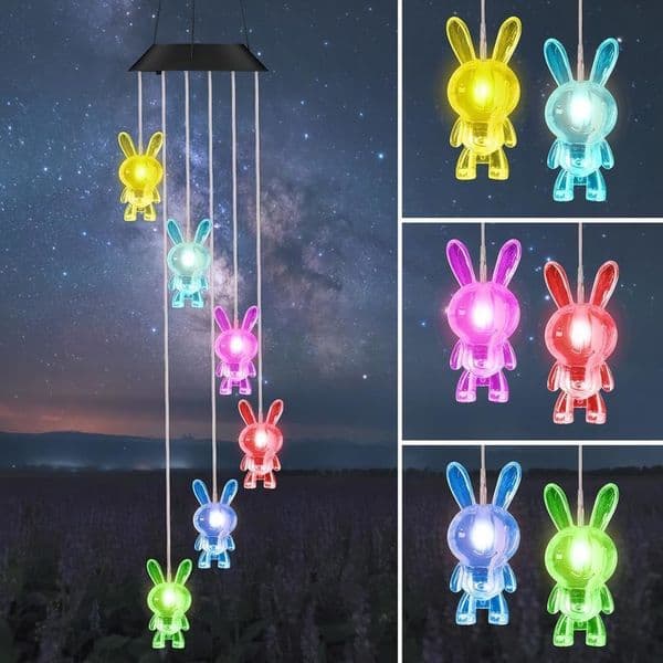 Colorful Christmas Solar Wind Chimes Outdoor Waterproof Color Changing Purple Lights Easter Decorations Memorial Windchimes Win 260507