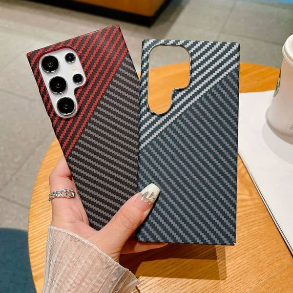 High-End Feel Suitable for Samsung S24 Phone New S23+ Anti-Drop Case, S22 Carbon Fiber Pattern, S25 Ultra-Thin, Note20 Simple, 26 Ultra Color-Blocking