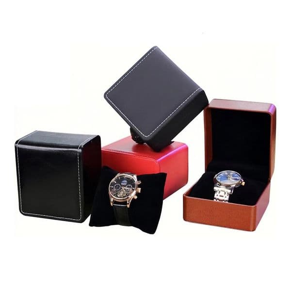 Single Groove y Single Watch Gift Box with Pillow PU Leather Gift box Wristwatch Display Case Organizer For Women Men Gift 260509