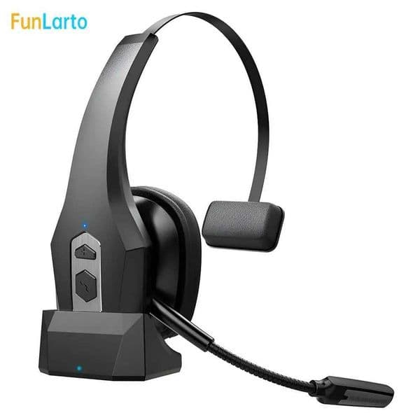 Bluetooth Headset for Truck Drivers Single Ear Wireless Headphones with Mic Noise Cancelling Mute Button Hands-Free 55H Play T260512