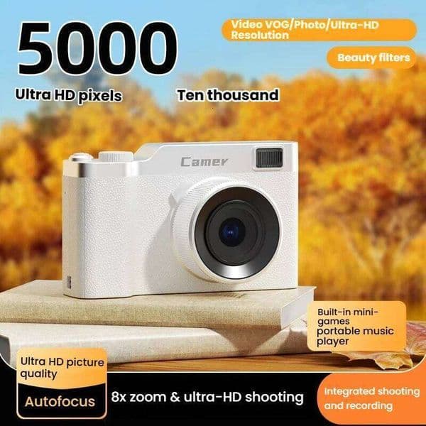 2.4' Screen 1080P HD Digital Anti-Shake 8x Zoom Photography Video Camcorder 4K Recording Autofocus Entry-Level CCD Camera 26L0512