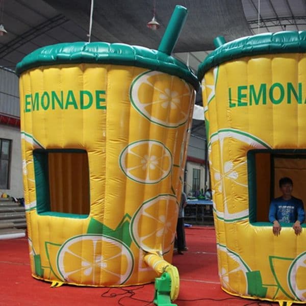wholesale Factory price Oxford fabric inflatable lemonade Concession stand booth outdoor sale standing Juice Cup Carnival Party tent