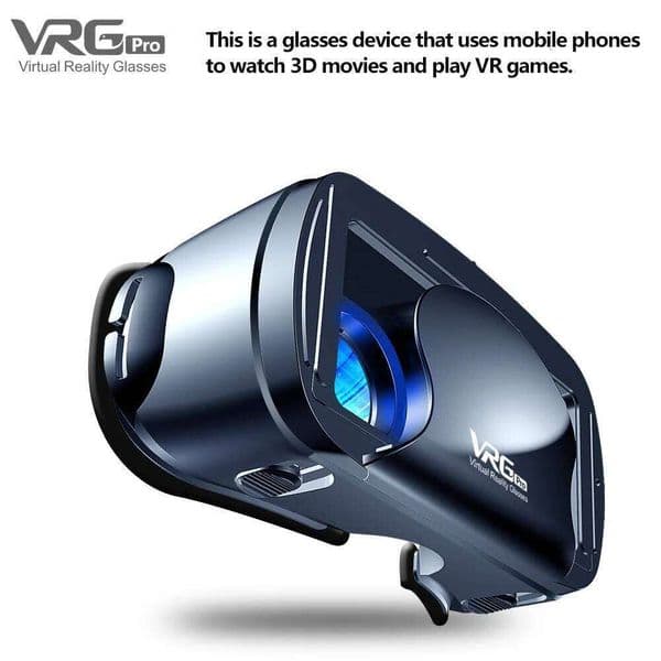 VRG Pro Virtual Reality Headset Smart Glasses Helmet Smartphones Cell Phone Mobile 7 Inches Lenses Binoculars with Controllers 26Y0512