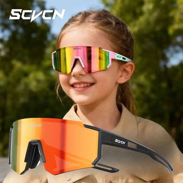 SCVCN Girls Sports Sunglasses Kids Cycling Glasses Photochromic UV400 Boys Baseball Outdoor Eyewear Running Hiking Sunglasses L260511
