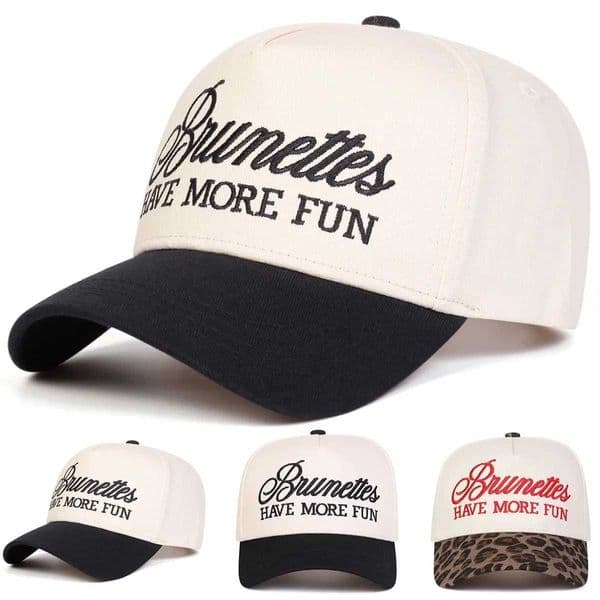 Unisex BRUNETTES HAVE MORE FUN Embroidery Baseball Caps Spring Autumn Outdoor Adjustable Casual Hats Sunscreen Hat Sports Z260512
