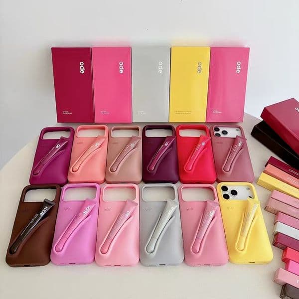 RH Phone case Lemontini Lip Gloss Yellow Portable Lipstick Holder Shockproof Case for IPhone 17 11 12 13 14 15 16 Pro Max Plus Hard Cover