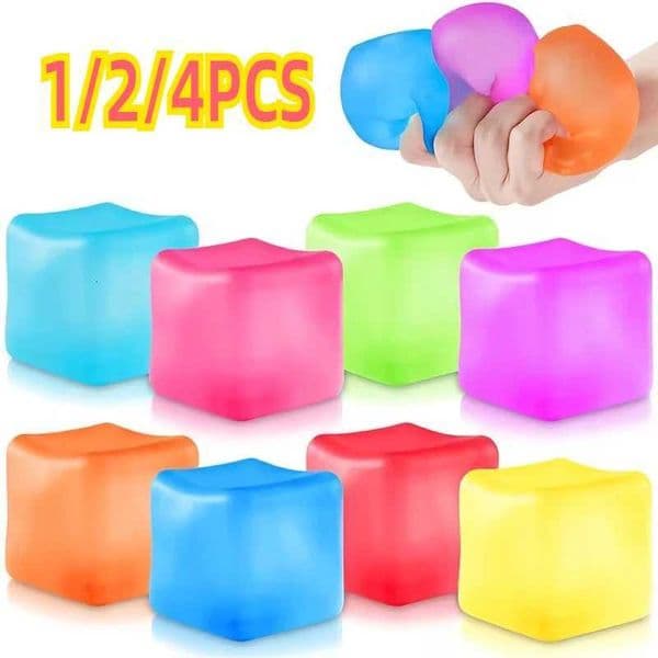 High Density Gel Ice Cube Square Decompression Vent Toy Squishy Stress Ball Squeeze Toys Stress Relief Sensory ToyT260512