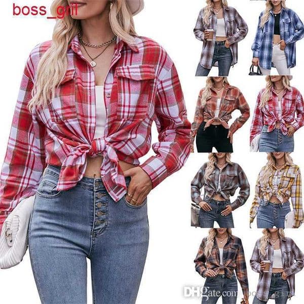 2026 Womens Plaid Shirt Autumn And Winter New Casual Designer Tops Fashion Oversize Loose Long Sleeved Shirts