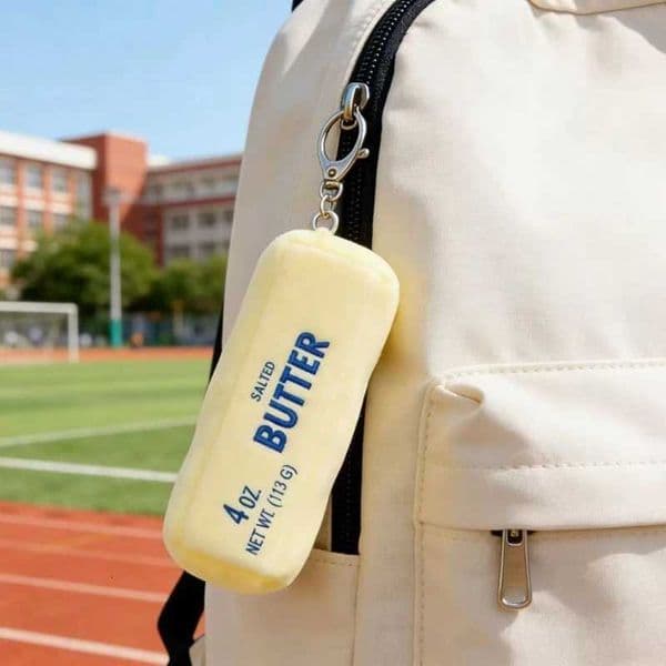 Cartoon Butter Stick Keychains Party Favors Gifts Butter Squishy Keyrng Pandant for Bags Keyring Bag Charms Car Hanging Decor X260511