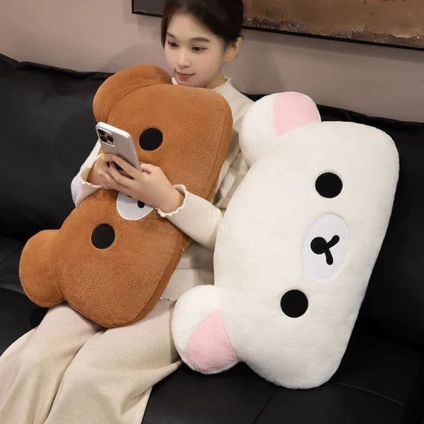 Adult Cute Bear Head Pillow Cushion Home Decoration Living Room Sofa Bedside Fabric Spine Protection 260507