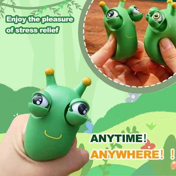 Novelty Green Worm Squeeze Fidget Toy Eye Popping Sensory Stress Anxiety Relief Anti-Stress Toy Squeeze Decompression Plaything H260512