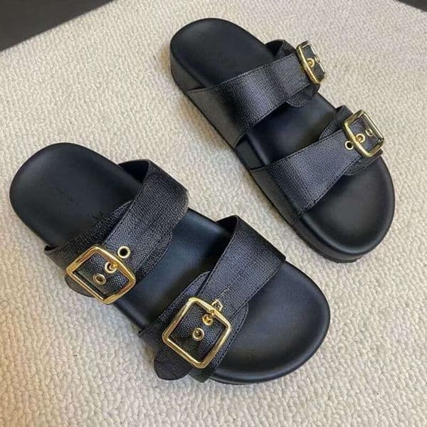 Luxury Women Slide Coac Sandals Couchbags Designer Shoes Summer Canvas Womens Shoes Flat Slide Versatile Fashion Trend Soft Leather Beach Shoes