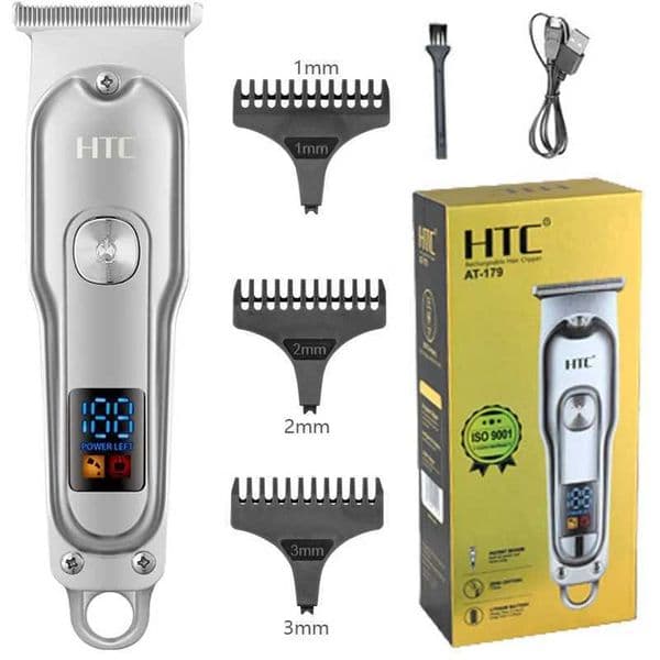 HTC Professional USB Hair Clipper Men Cordless Barber Clipper for Hair Cutting Kit with T-Blade Trimmer Beard Trimmer Clipper T260512