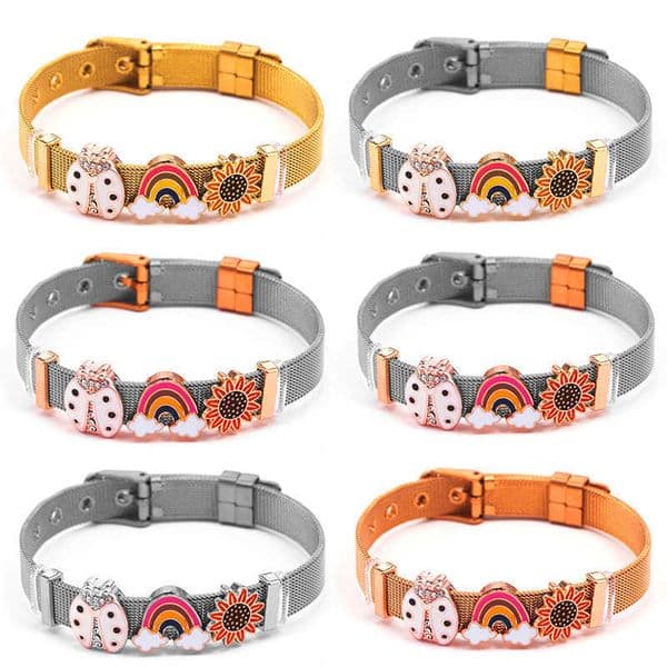 cartoon boy and girl 10mm mesh strap bracelet couples internet celebrity style bracelet L260512B40X