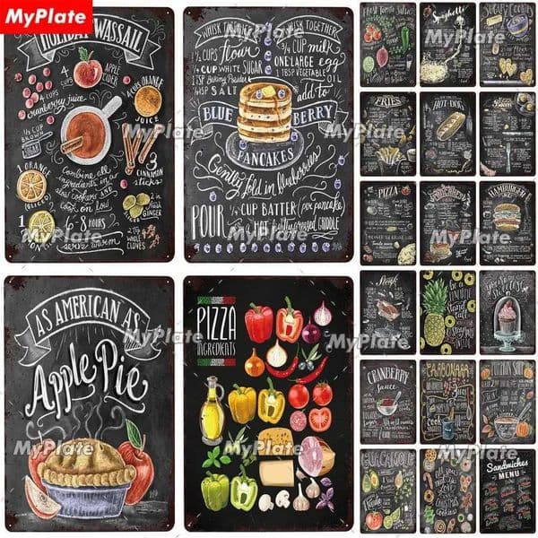 GUACAMOLE Metal Sign Plaque Metal Vintage Food Tin Sign Wall Decor for Kitchen Cafe Diner Bar Pizza/cake/Pie Metal Signs T260512