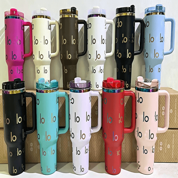 Designer Travel g Y2K Style 40oz Insulated Tumbler With Handle Straw Reusable Coffee Cup lticolor Y260520