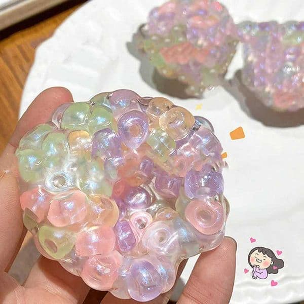 Transparent Colorful Beads Pearl Noisy Ball Toys Stress Relieving Toys Voice-activated Pearls Ball Pinch Music Office Fidget Toy Z260512