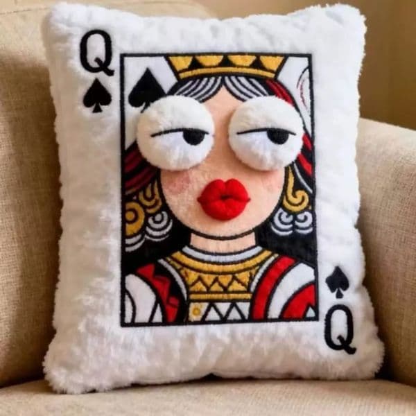 Funny Cartoon Embroidered Pillow Quirky Soft Sofa Throw Square Game Theme Patchwork Living Room Decor 260507