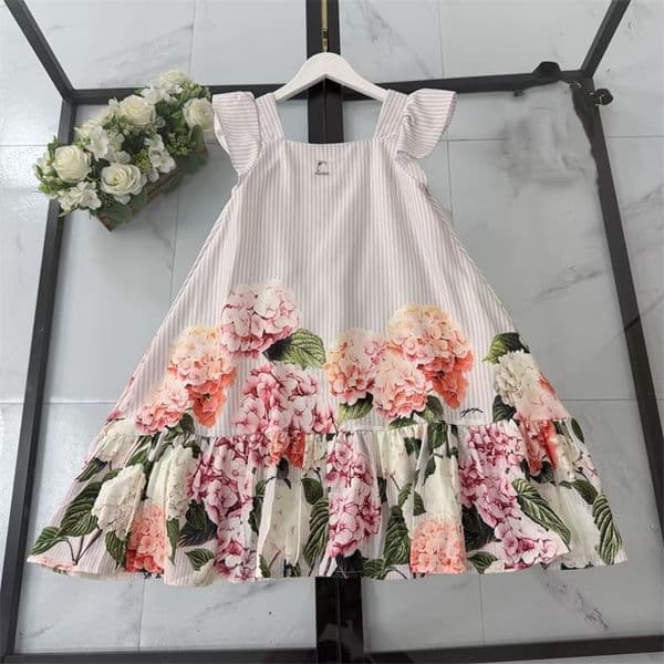 Kids Designer Clothes Cute Sweet Baby Girls Two Piece Skirt Set Summer Children Clothing Dresses Sets Short Sleeve irl's Dresses size 90-160cm D33
