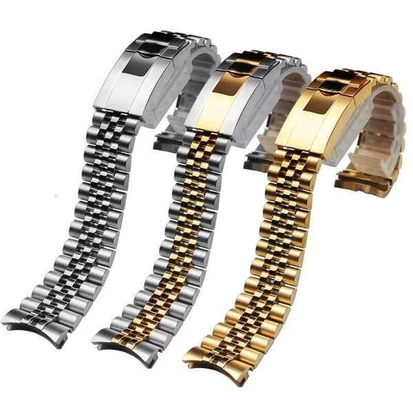 Solid curved-end suitable for Rolex strap, Oyster Perpetual Datejust watch steel chain accessories 20mm